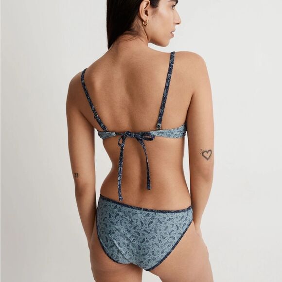 Madewell Twist Front Bikini Set in Scratchpad Paisley - Picture 3 of 7